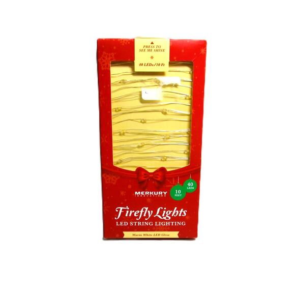 Merkury Firefly LED String Lights Warm White Glow 10 Feet 40 Bulbs In or Outside - Picture 1 of 2